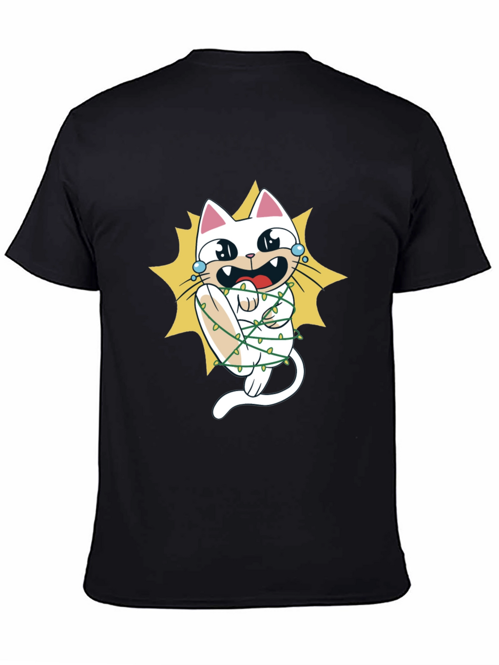 Cat in Christmas Lights Graphic Tee