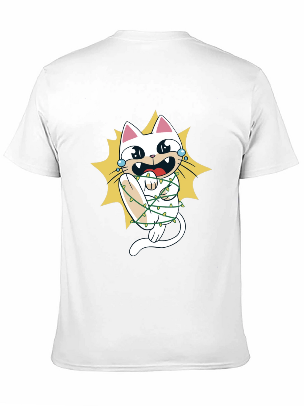 Cat in Christmas Lights Graphic Tee