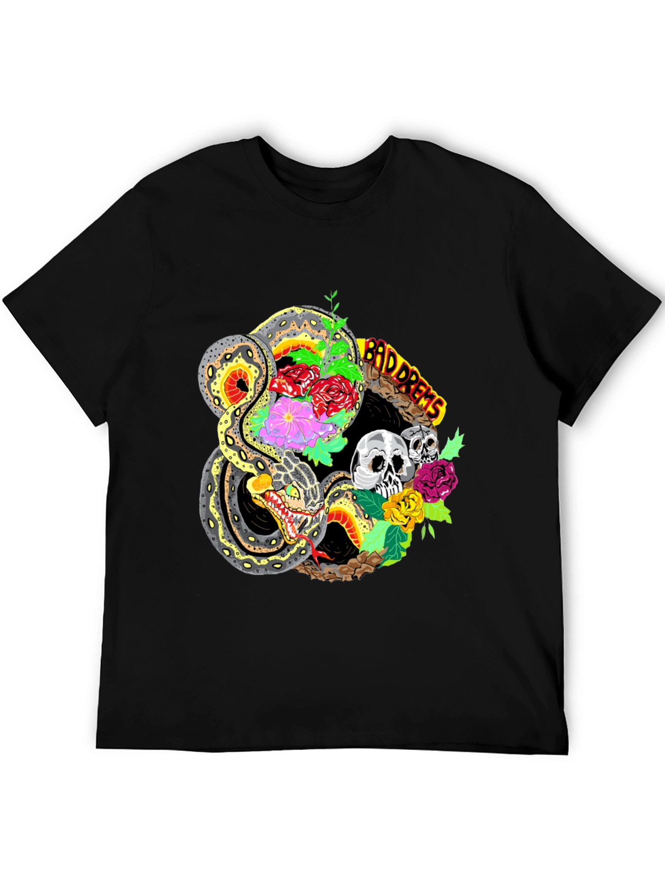 Bad Dreams Snake & Skulls Graphic Tee