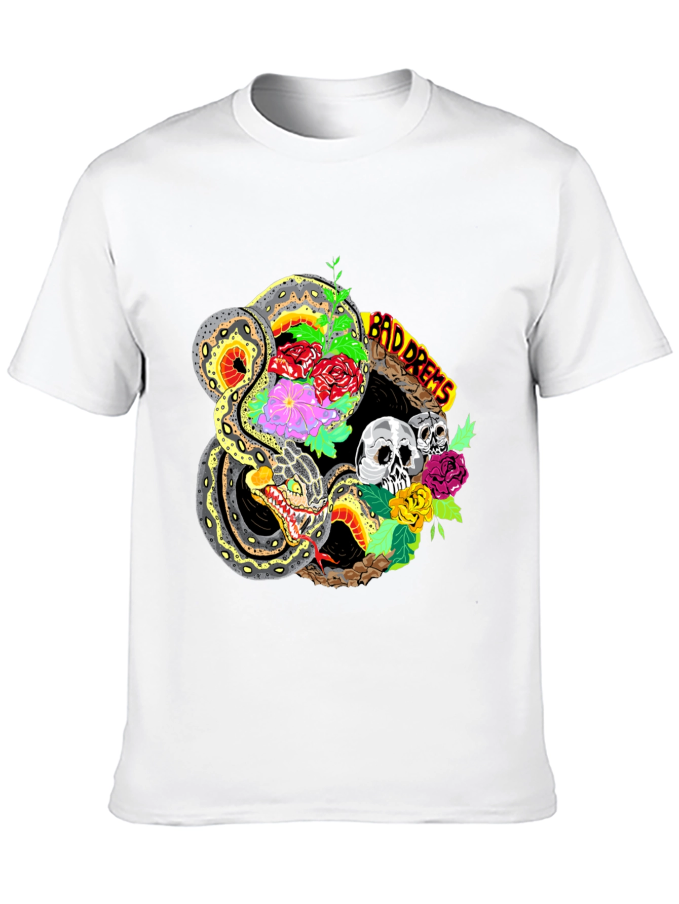 Bad Dreams Snake & Skulls Graphic Tee