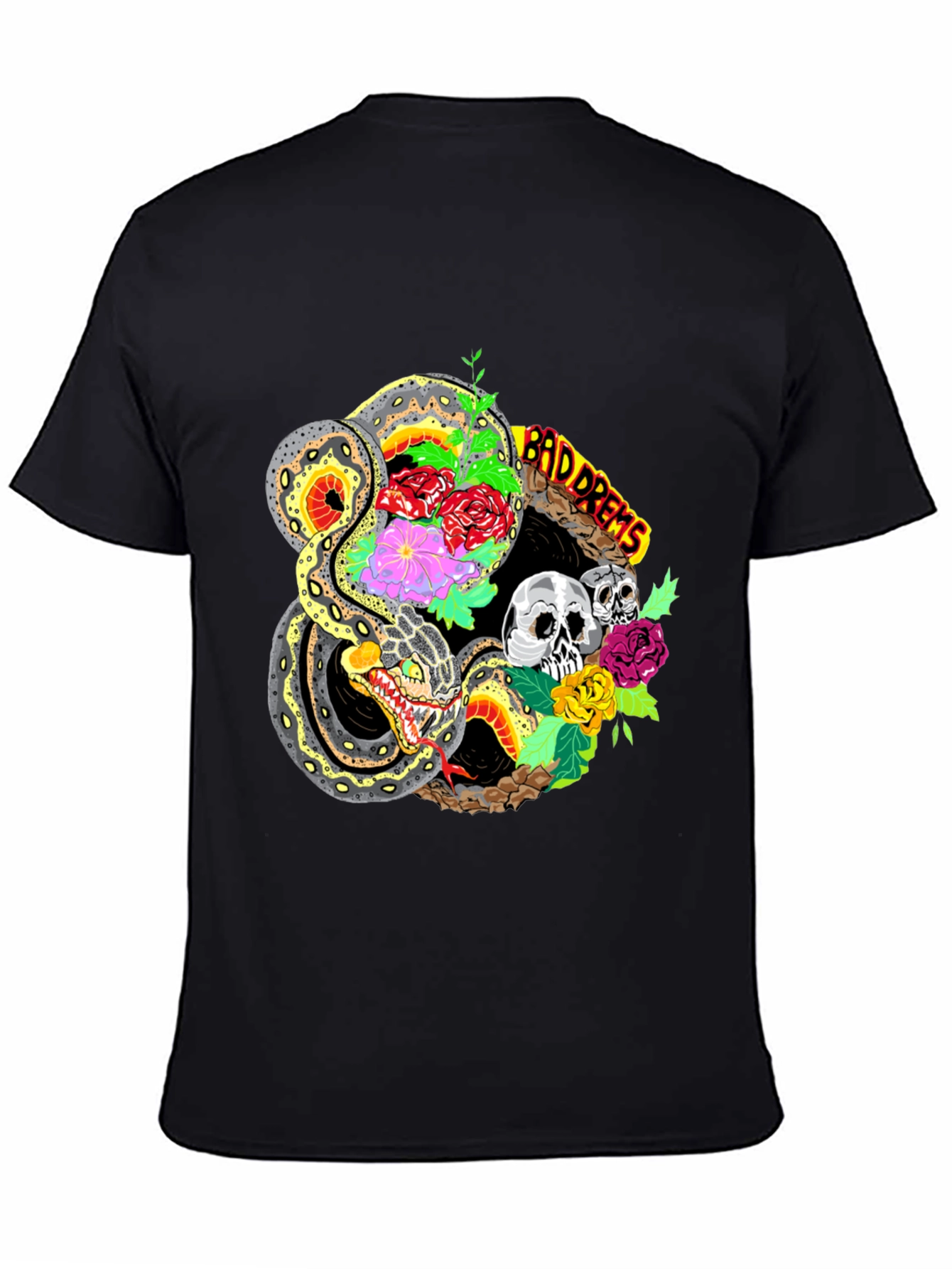 Bad Dreams Snake & Skulls Graphic Tee