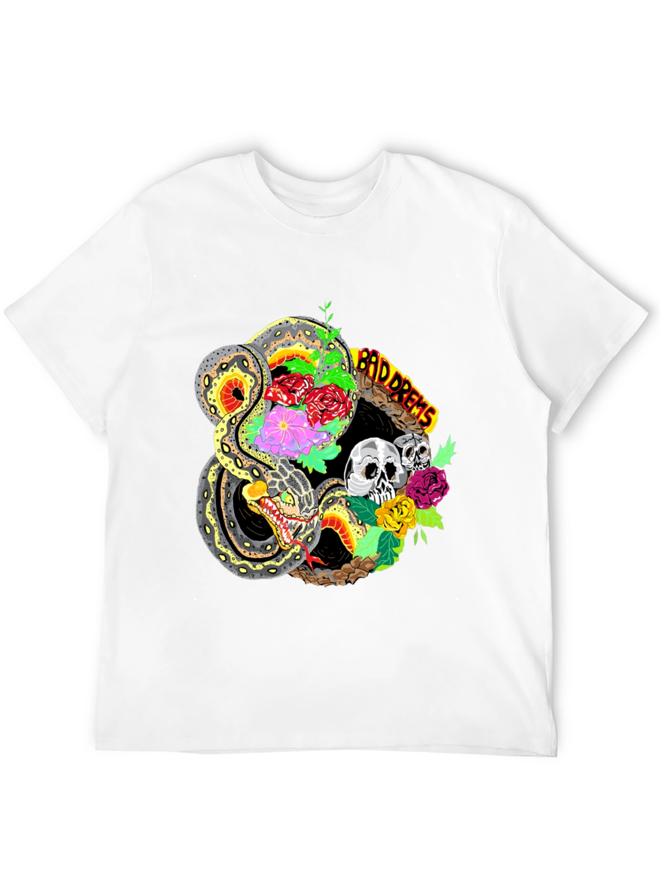 Bad Dreams Snake & Skulls Graphic Tee