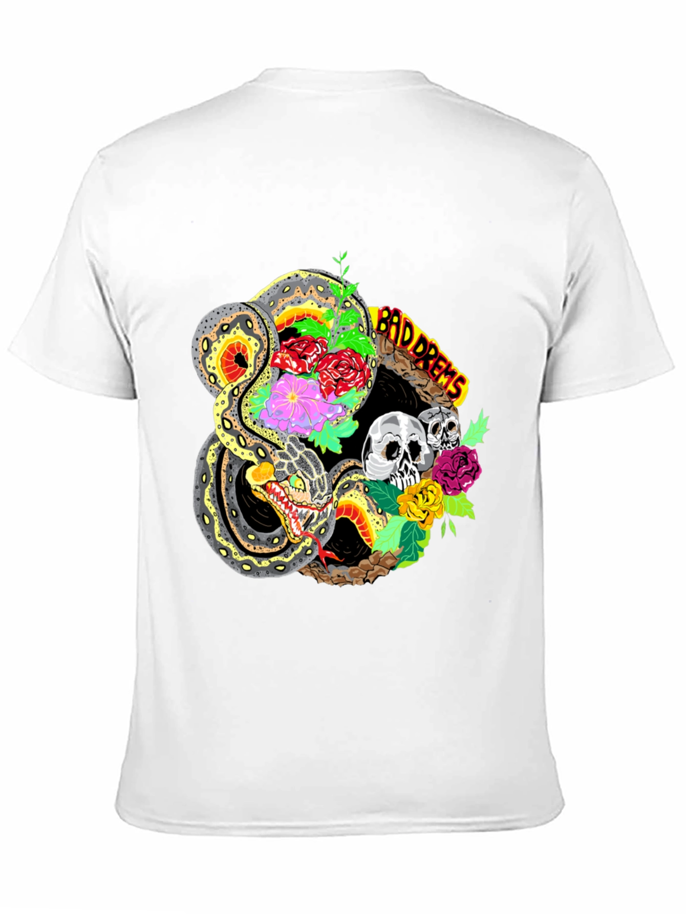 Bad Dreams Snake & Skulls Graphic Tee