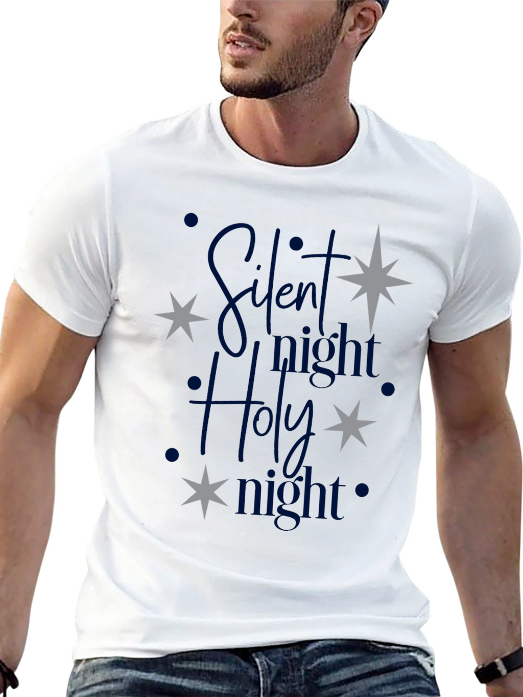 Silent Night Holy Night Christmas Graphic Tee