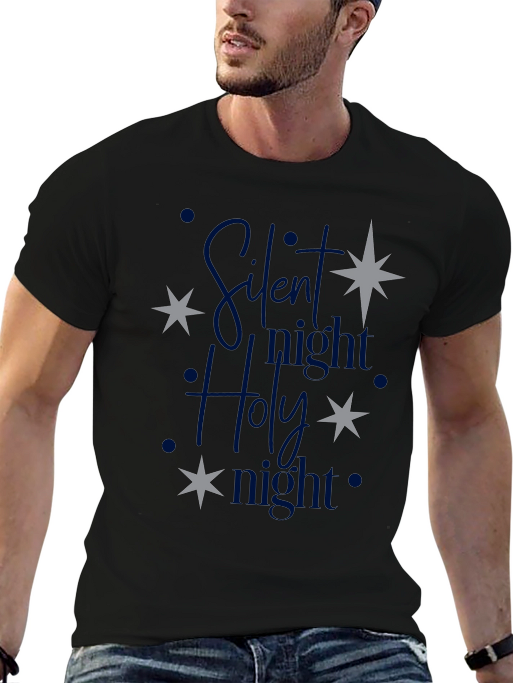 Silent Night Holy Night Christmas Graphic Tee