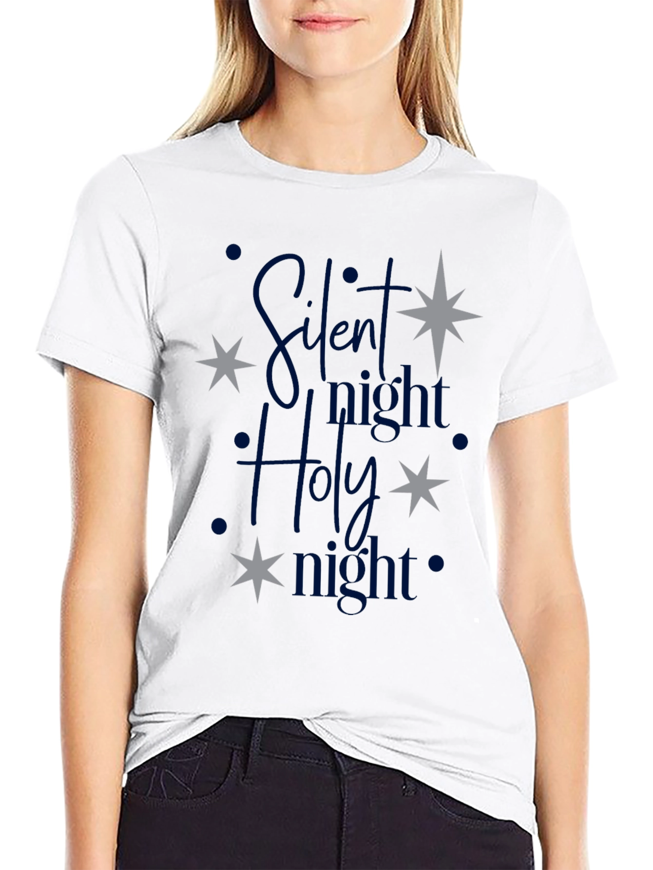 Silent Night Holy Night Christmas Graphic Tee