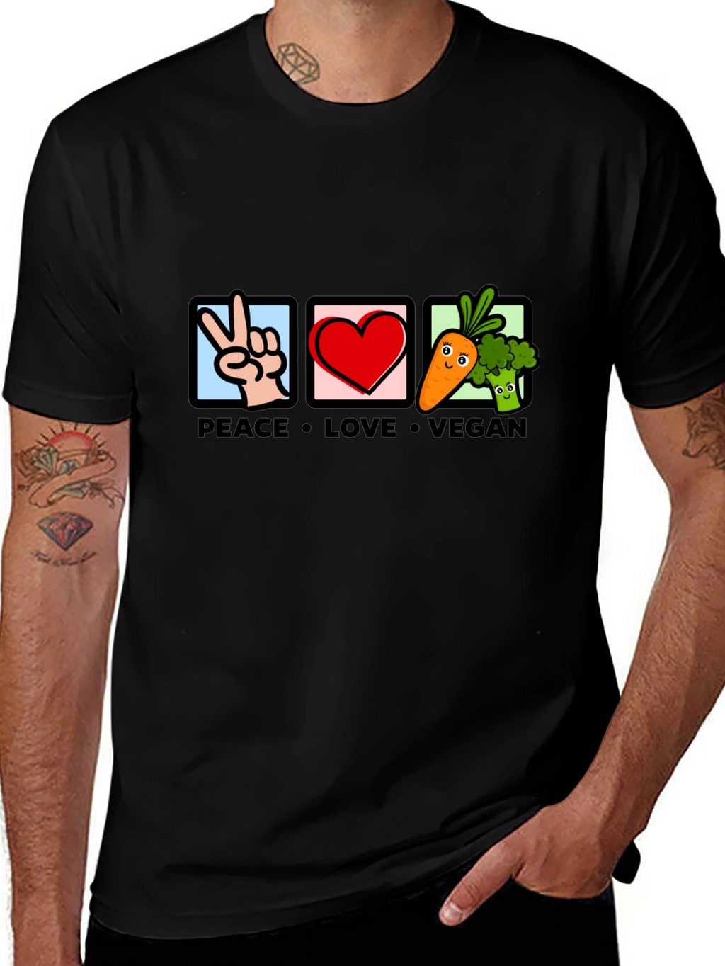 Peace Love Vegan Graphic Tee