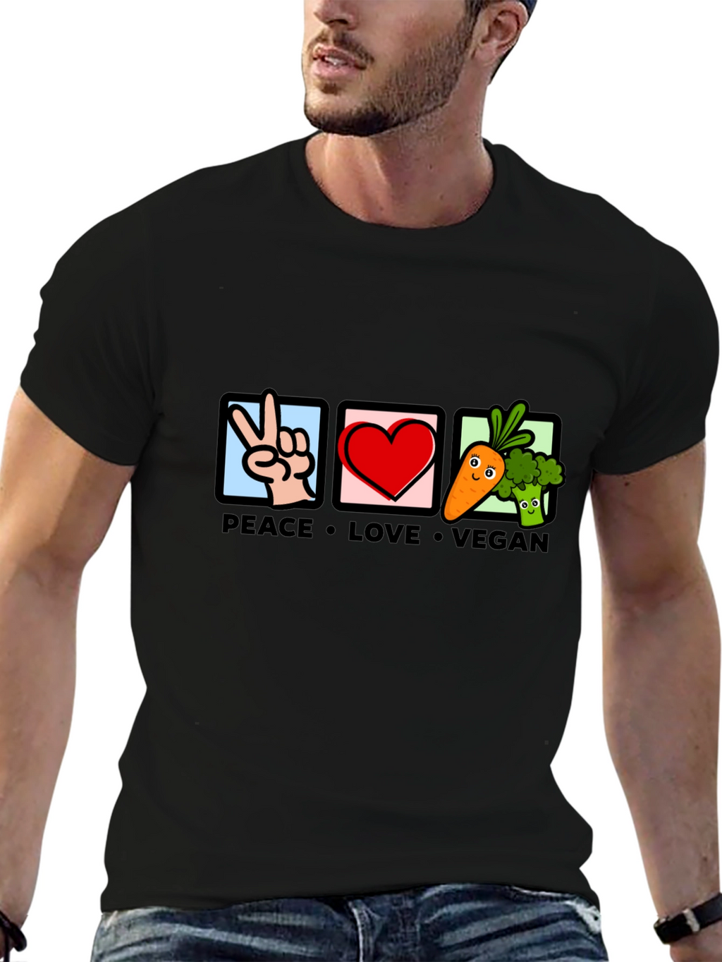 Peace Love Vegan Graphic Tee