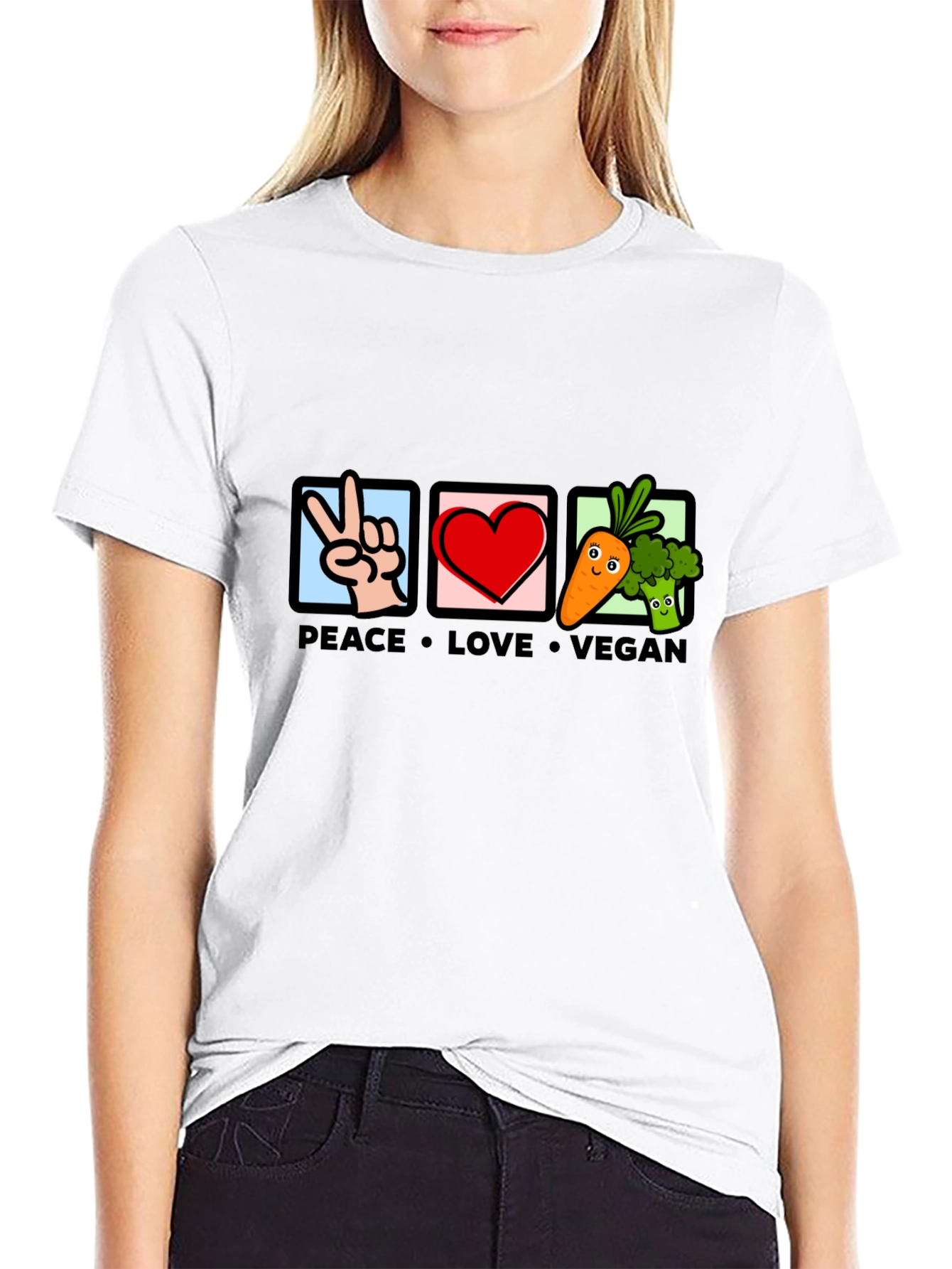 Peace Love Vegan Graphic Tee