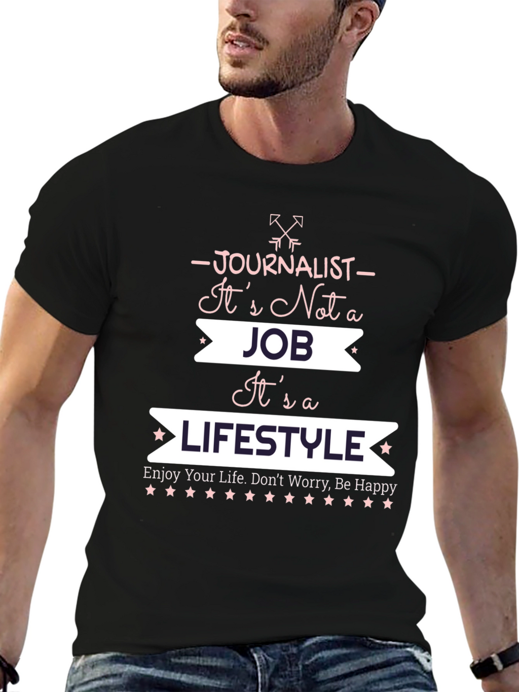Journalist Lifestyle Graphic T-Shirt - Black