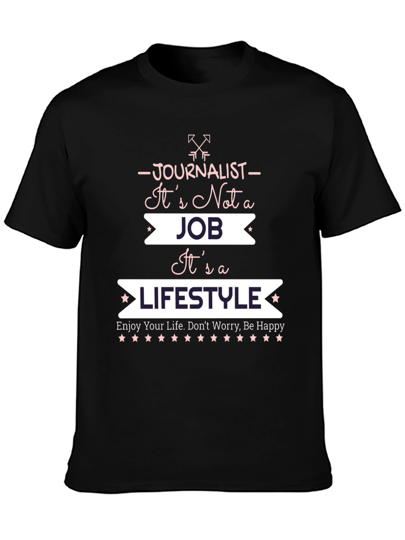 Journalist Lifestyle Graphic T-Shirt - Black