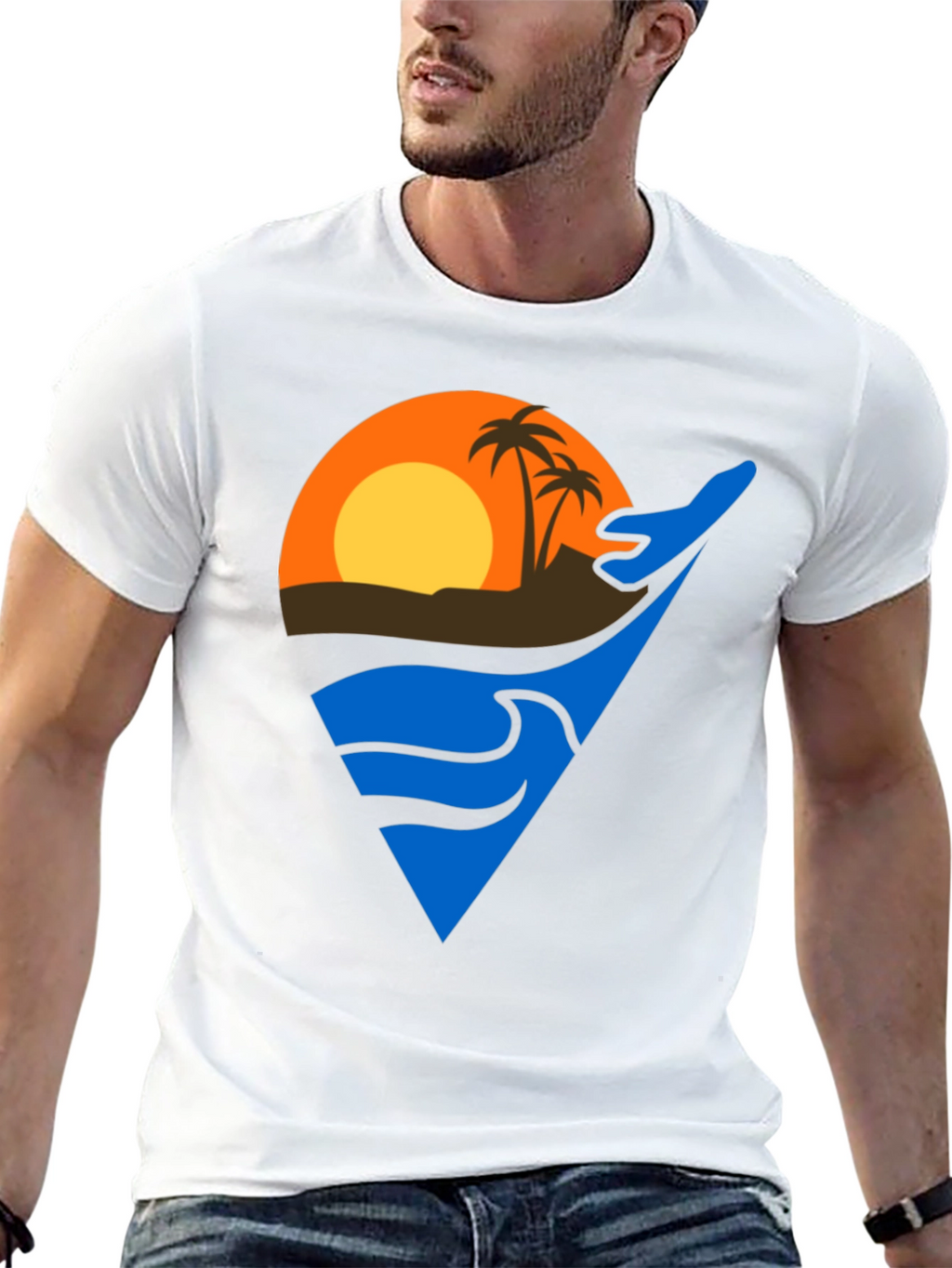 Tropical Sunset Graphic T-Shirt