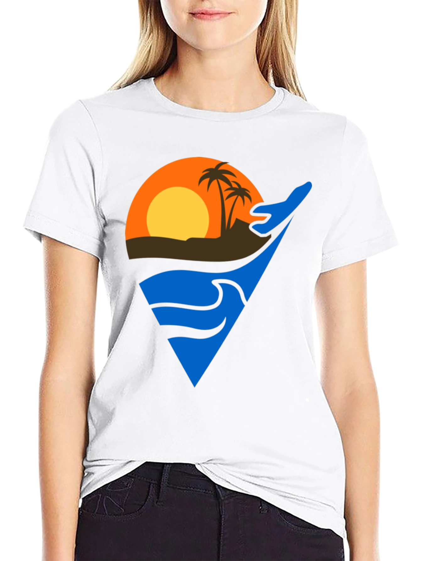 Tropical Sunset Graphic T-Shirt