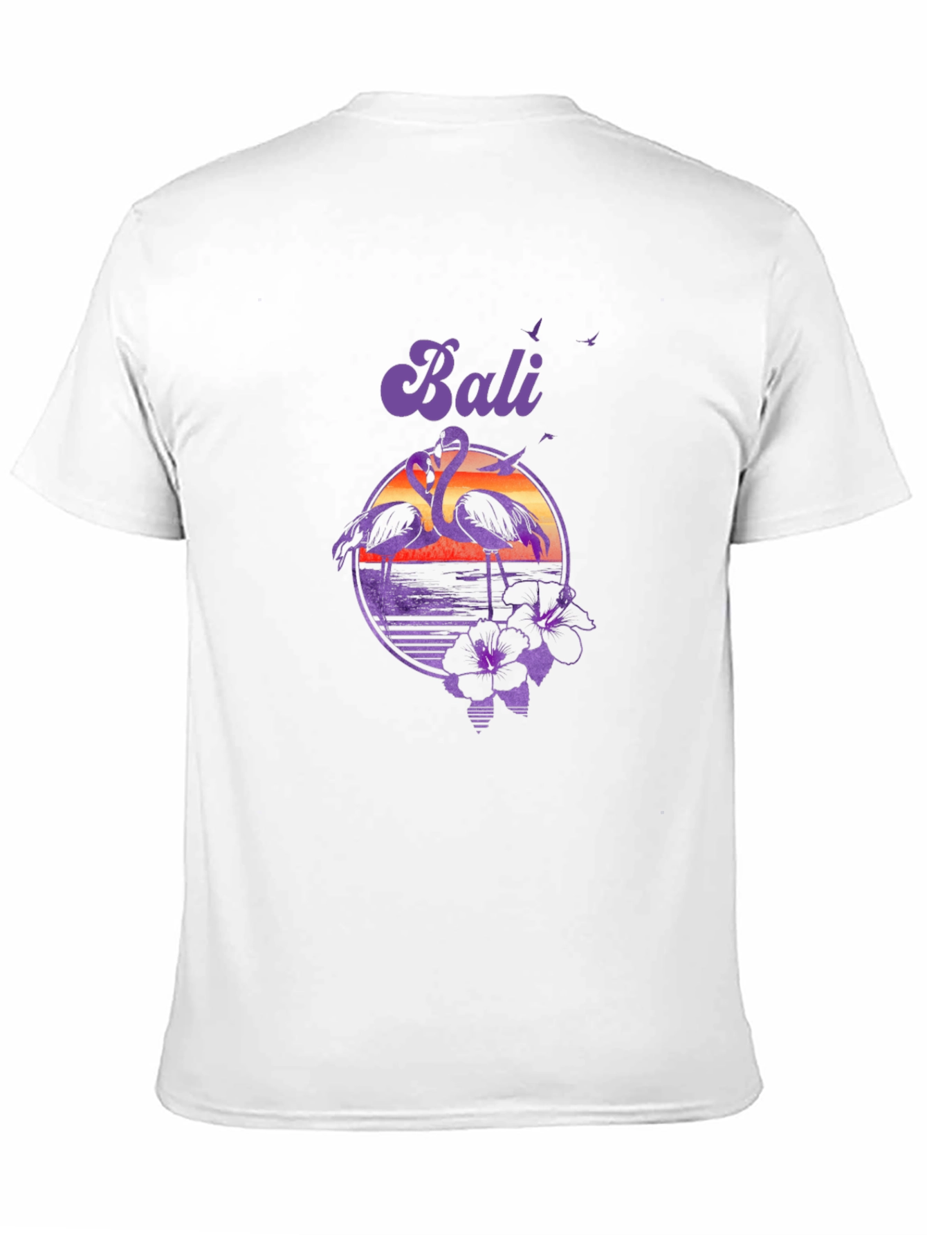 Bali Flamingo Sunset Graphic Tee - Tropical Island Style