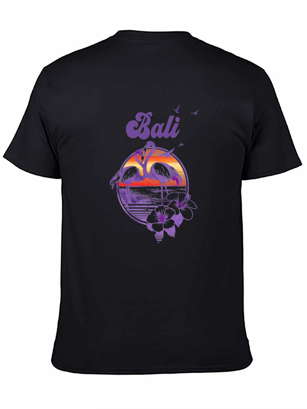 Bali Flamingo Sunset Graphic Tee - Tropical Island Style