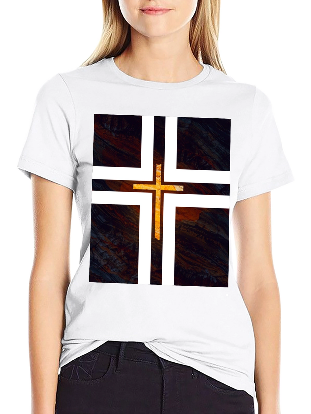 Modern Cross Graphic Tee - Black