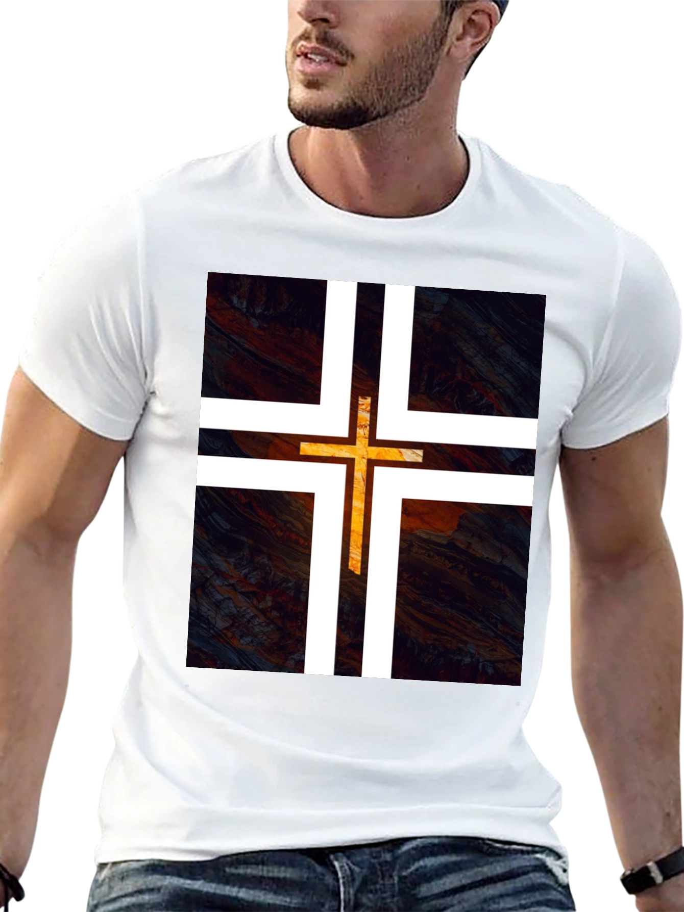 Modern Cross Graphic Tee - Black