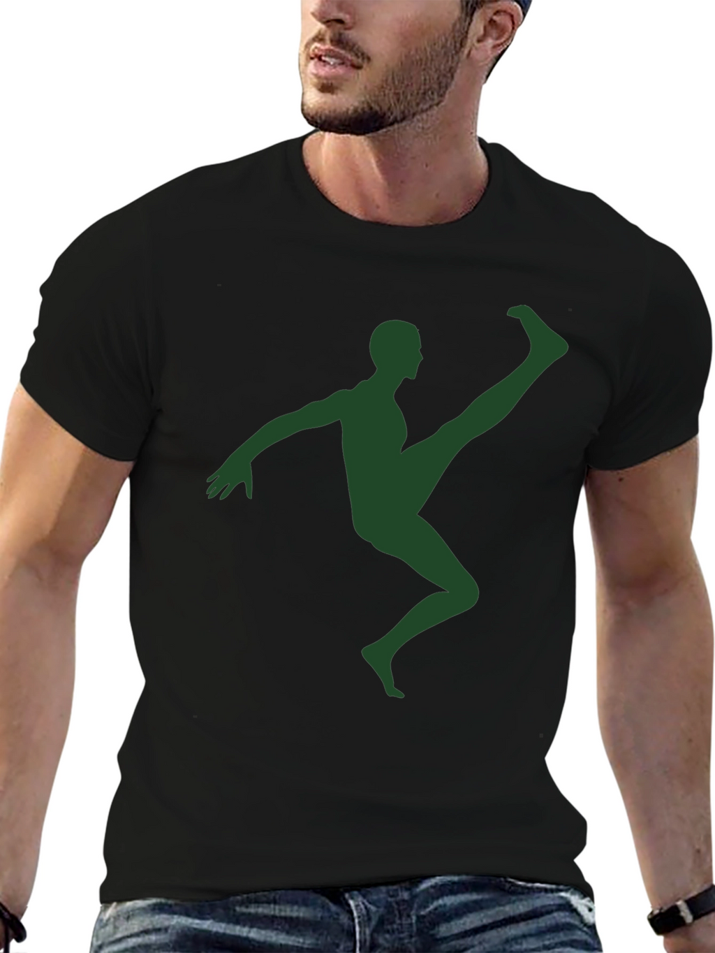 Athlete Silhouette Graphic T-Shirt