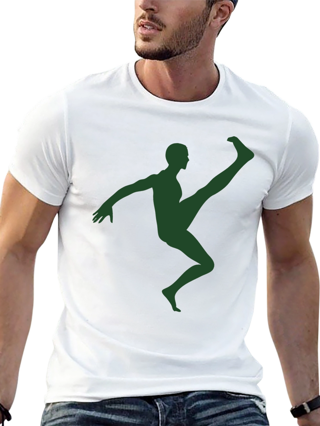 Athlete Silhouette Graphic T-Shirt