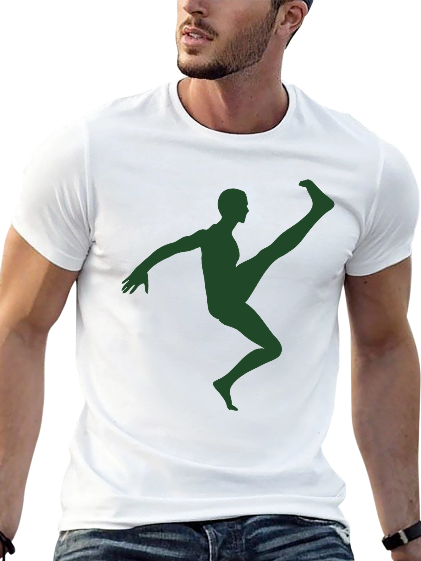 Athlete Silhouette Graphic T-Shirt
