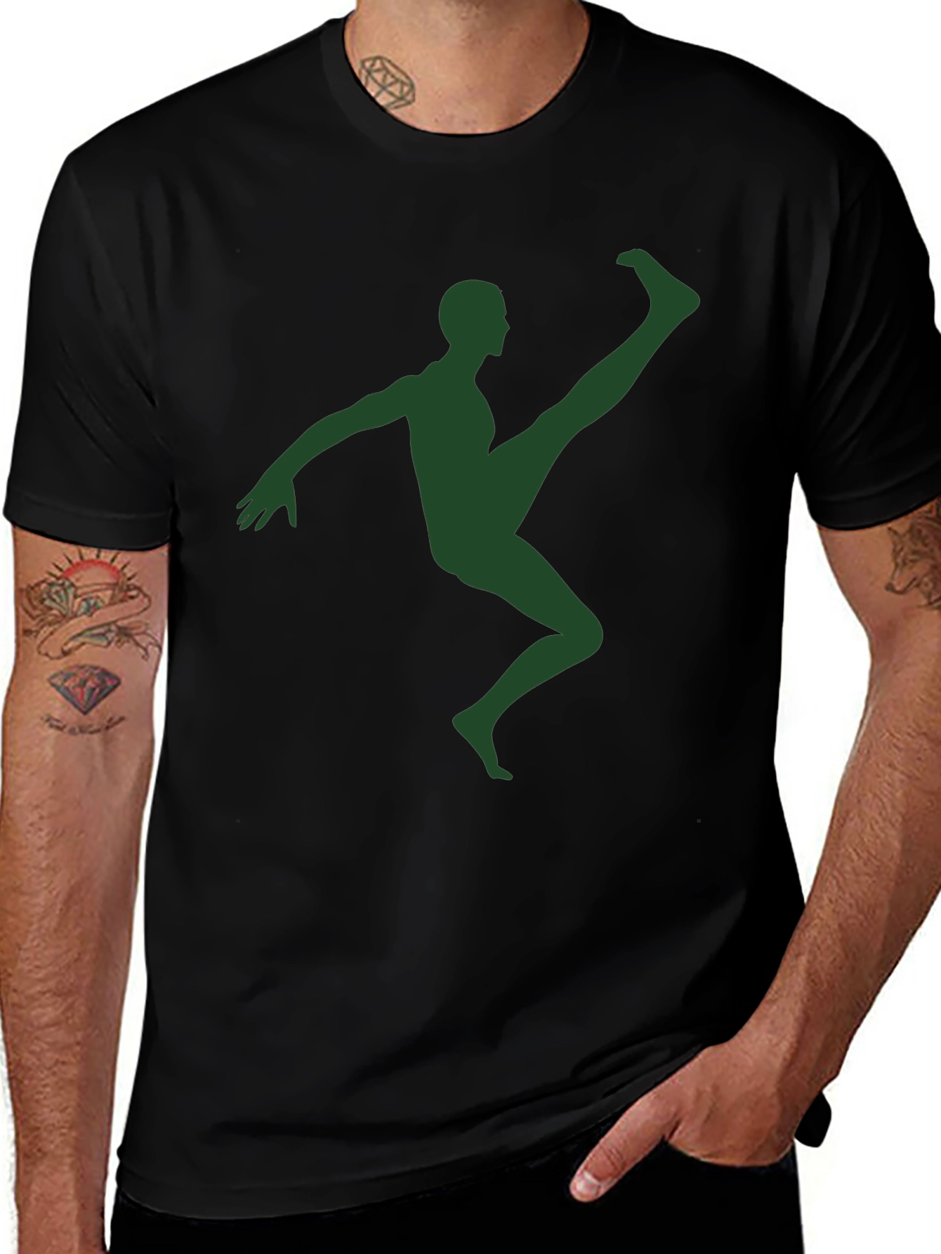 Athlete Silhouette Graphic T-Shirt