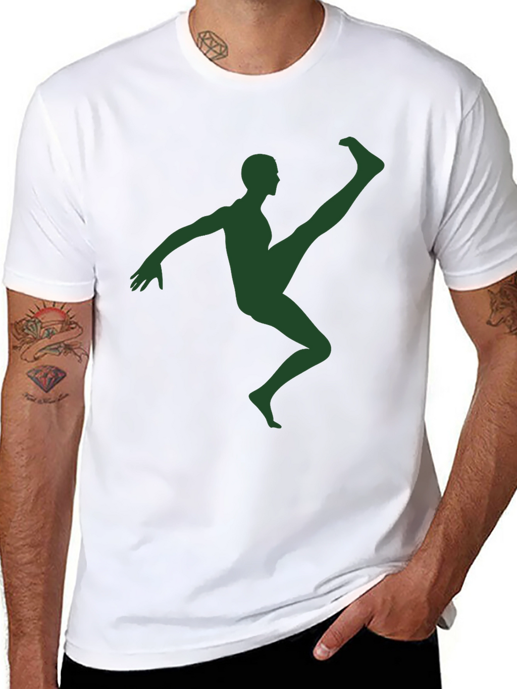 Athlete Silhouette Graphic T-Shirt