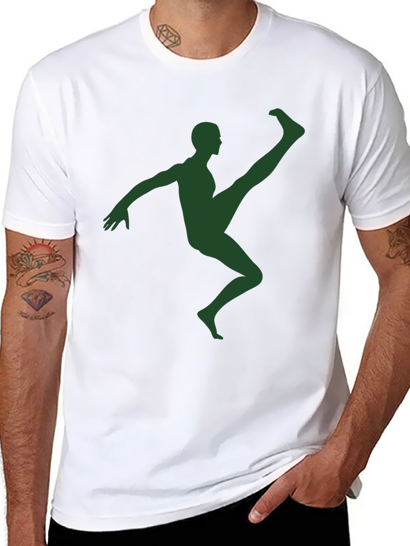 Athlete Silhouette Graphic T-Shirt