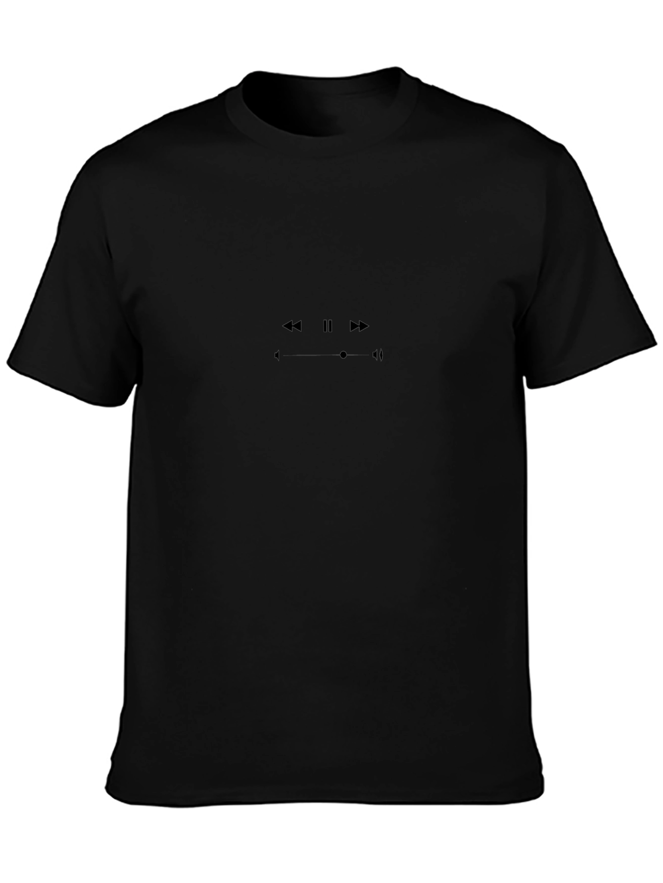Minimalist Music Player Black T-Shirt