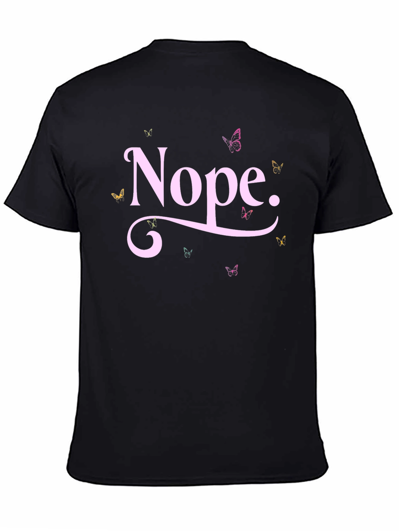 Nope Butterfly Graphic Tee - Trendy Casual T-Shirt