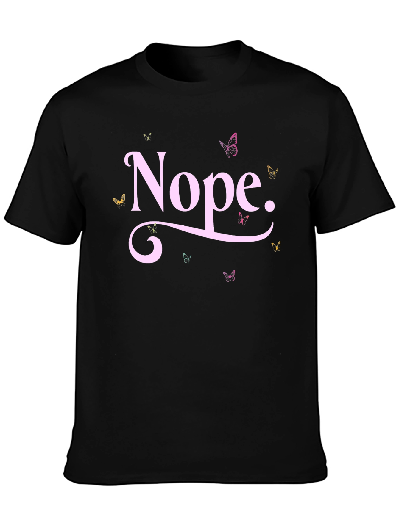 Nope Butterfly Graphic Tee - Trendy Casual T-Shirt