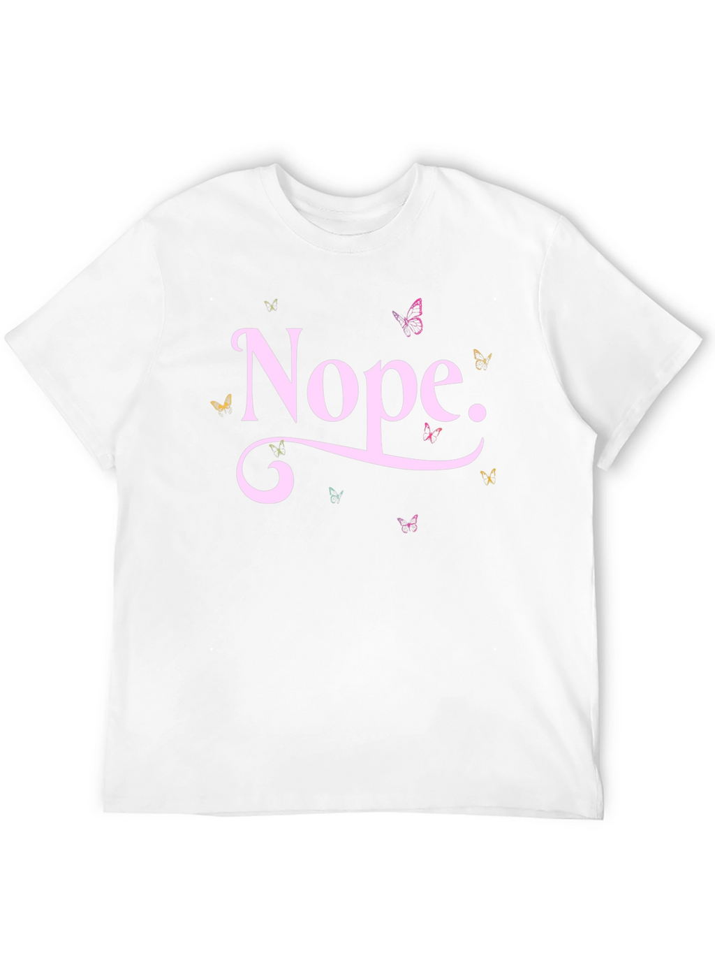 Nope Butterfly Graphic Tee - Trendy Casual T-Shirt