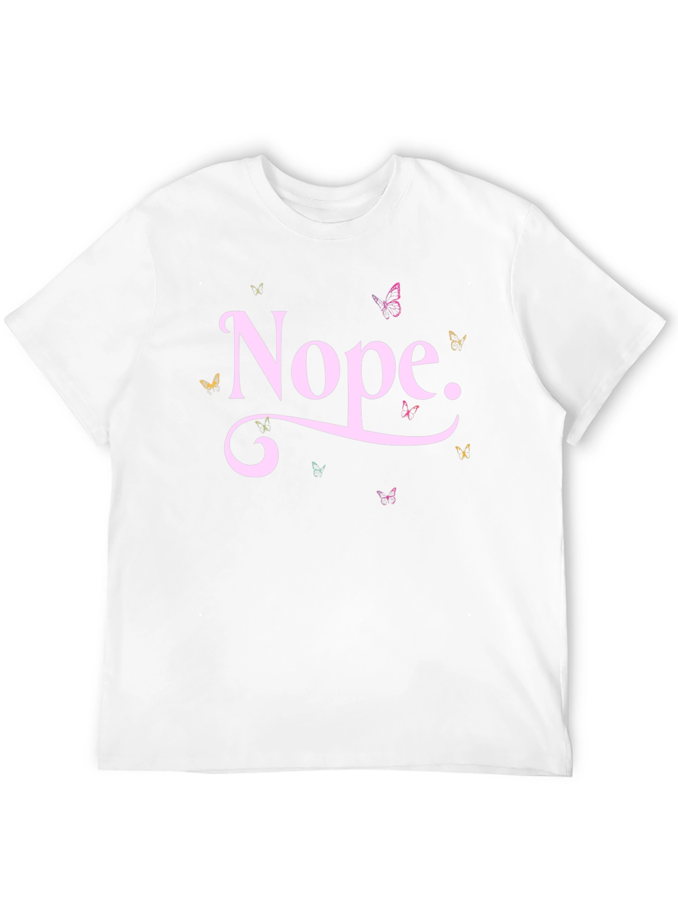 Nope Butterfly Graphic Tee - Trendy Casual T-Shirt