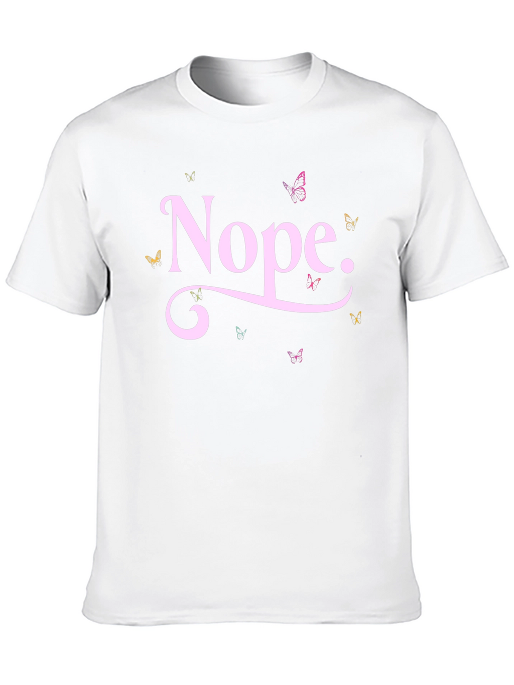 Nope Butterfly Graphic Tee - Trendy Casual T-Shirt