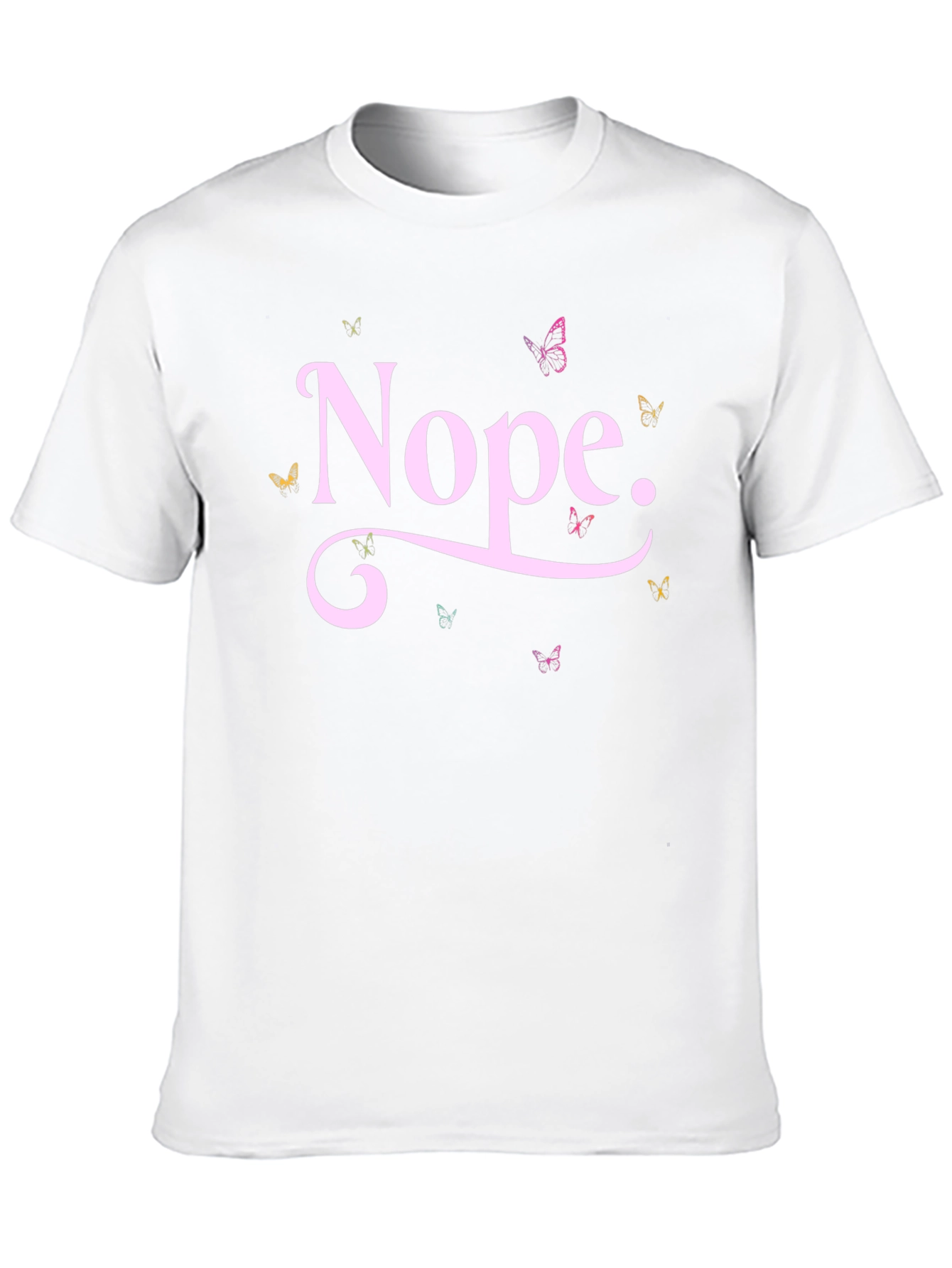 Nope Butterfly Graphic Tee - Trendy Casual T-Shirt