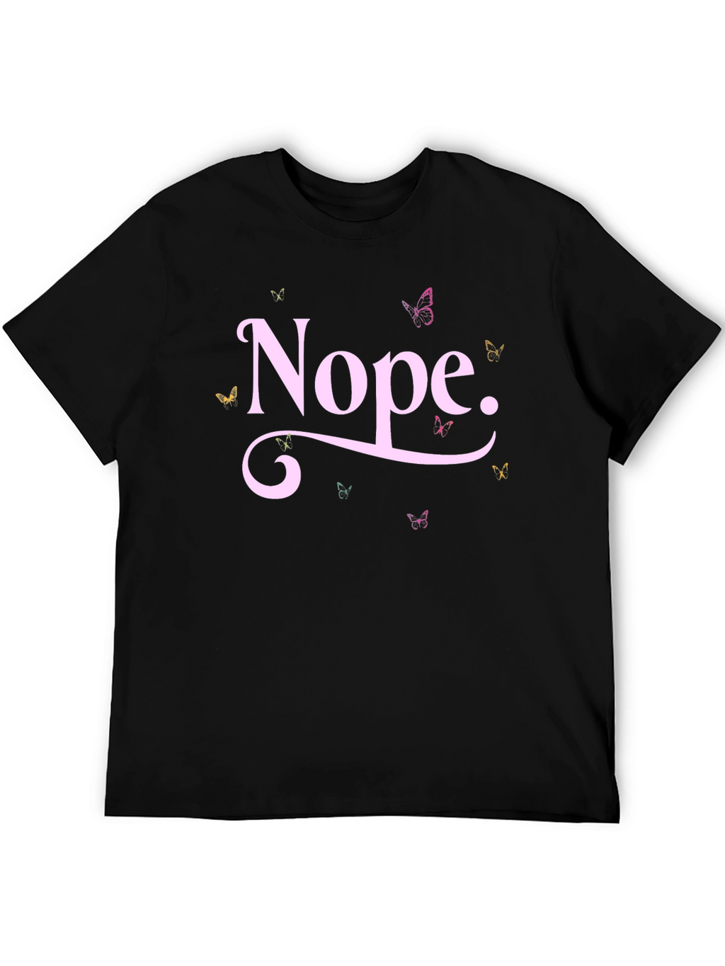 Nope Butterfly Graphic Tee - Trendy Casual T-Shirt