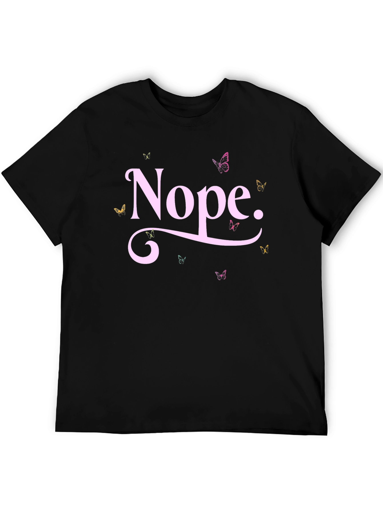 Nope Butterfly Graphic Tee - Trendy Casual T-Shirt