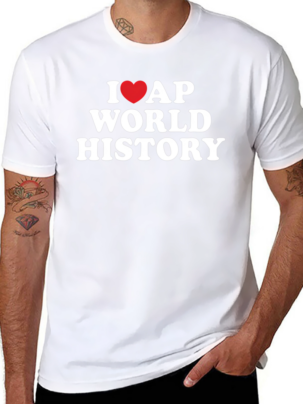 I Love AP World History Black T-Shirt