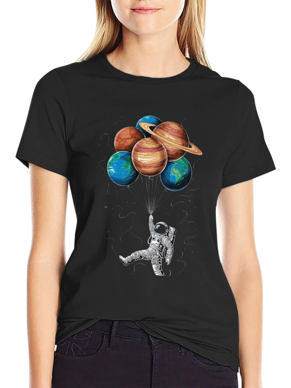 Astronaut & Planet Balloons Graphic Tee