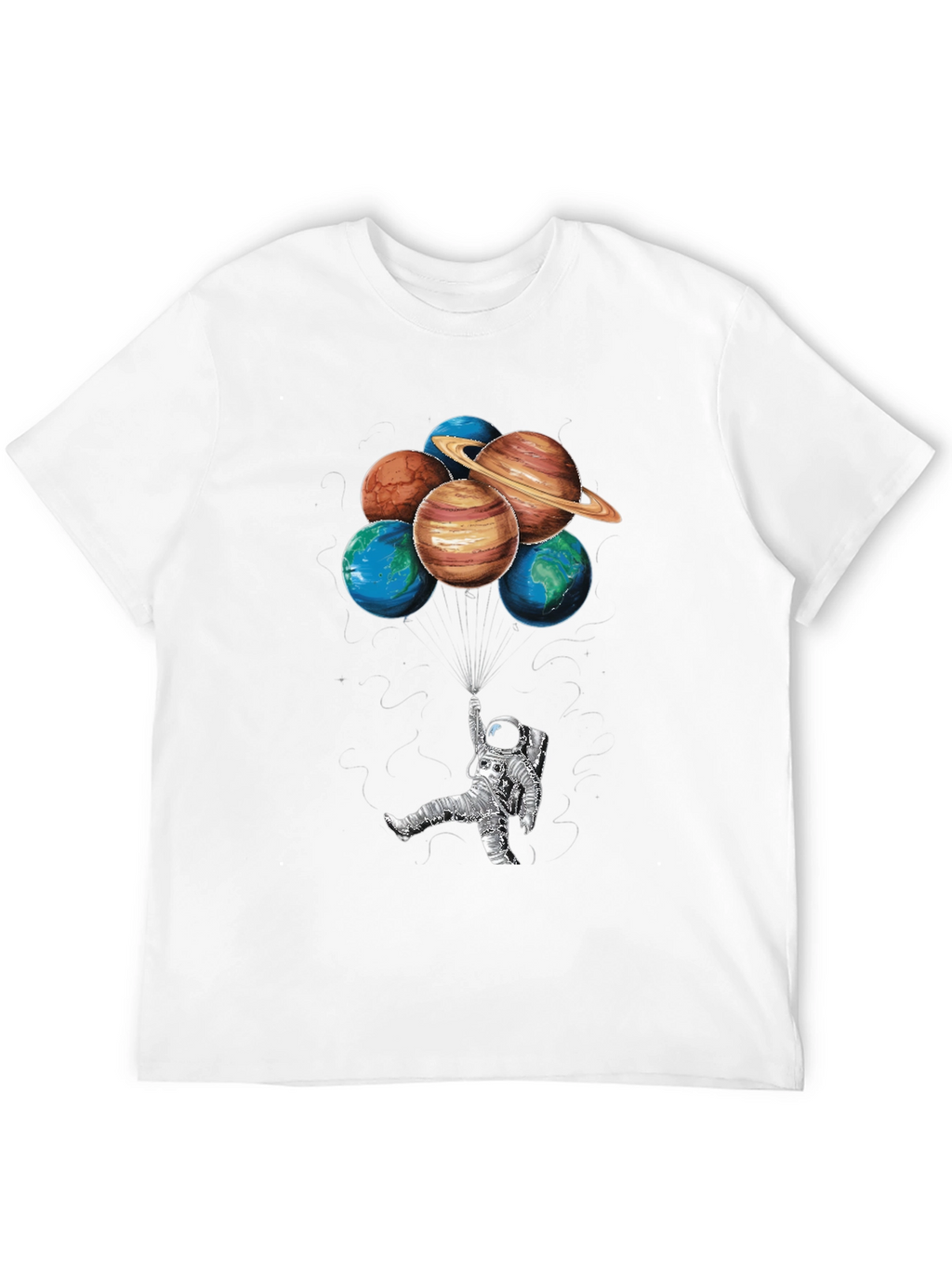 Astronaut & Planet Balloons Graphic Tee