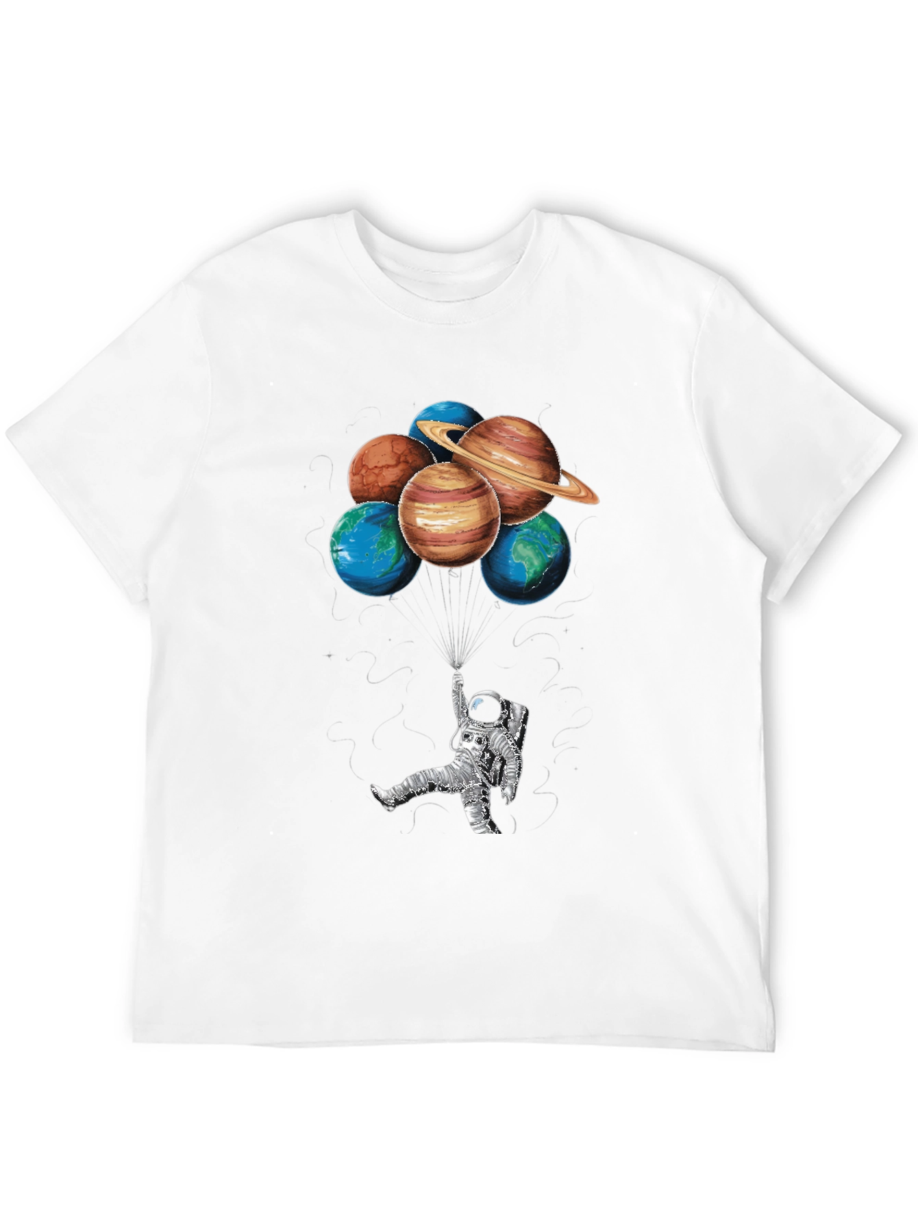 Astronaut & Planet Balloons Graphic Tee