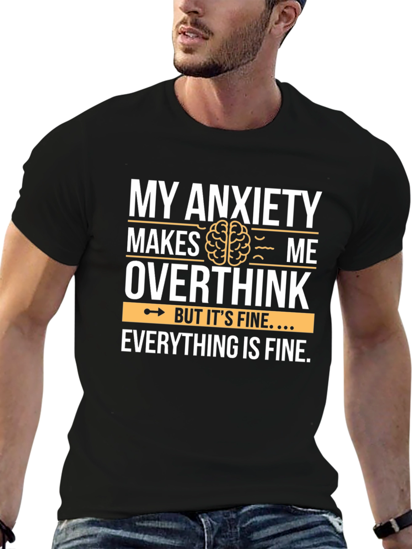 Anxiety Overthink Graphic Tee - Unisex Soft Cotton T-Shirt