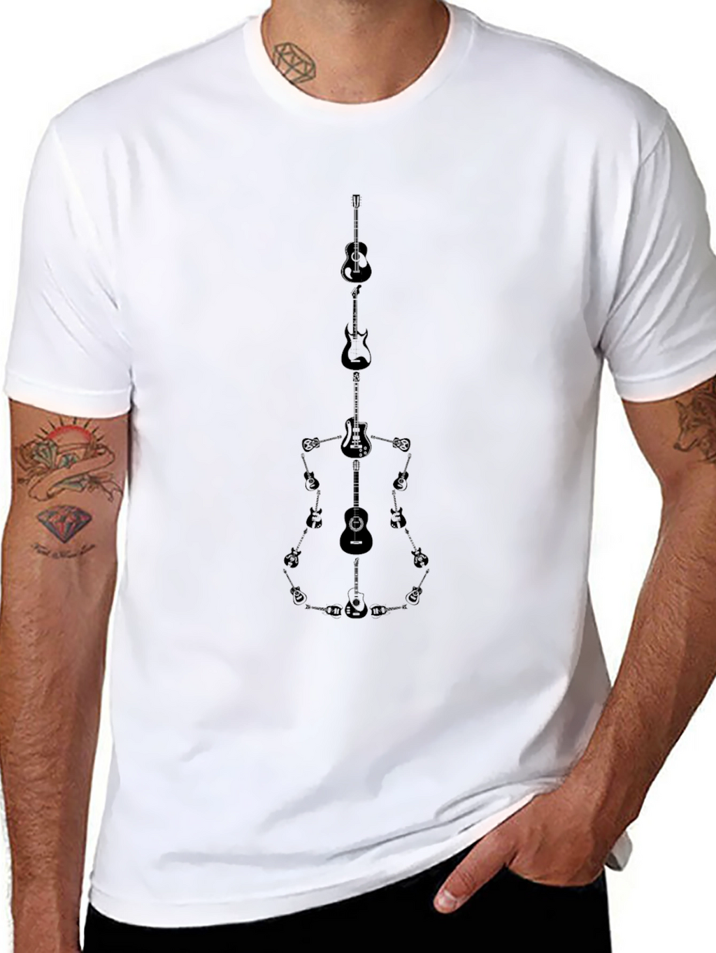 Guitar Art Tee - Musical Instrument Design