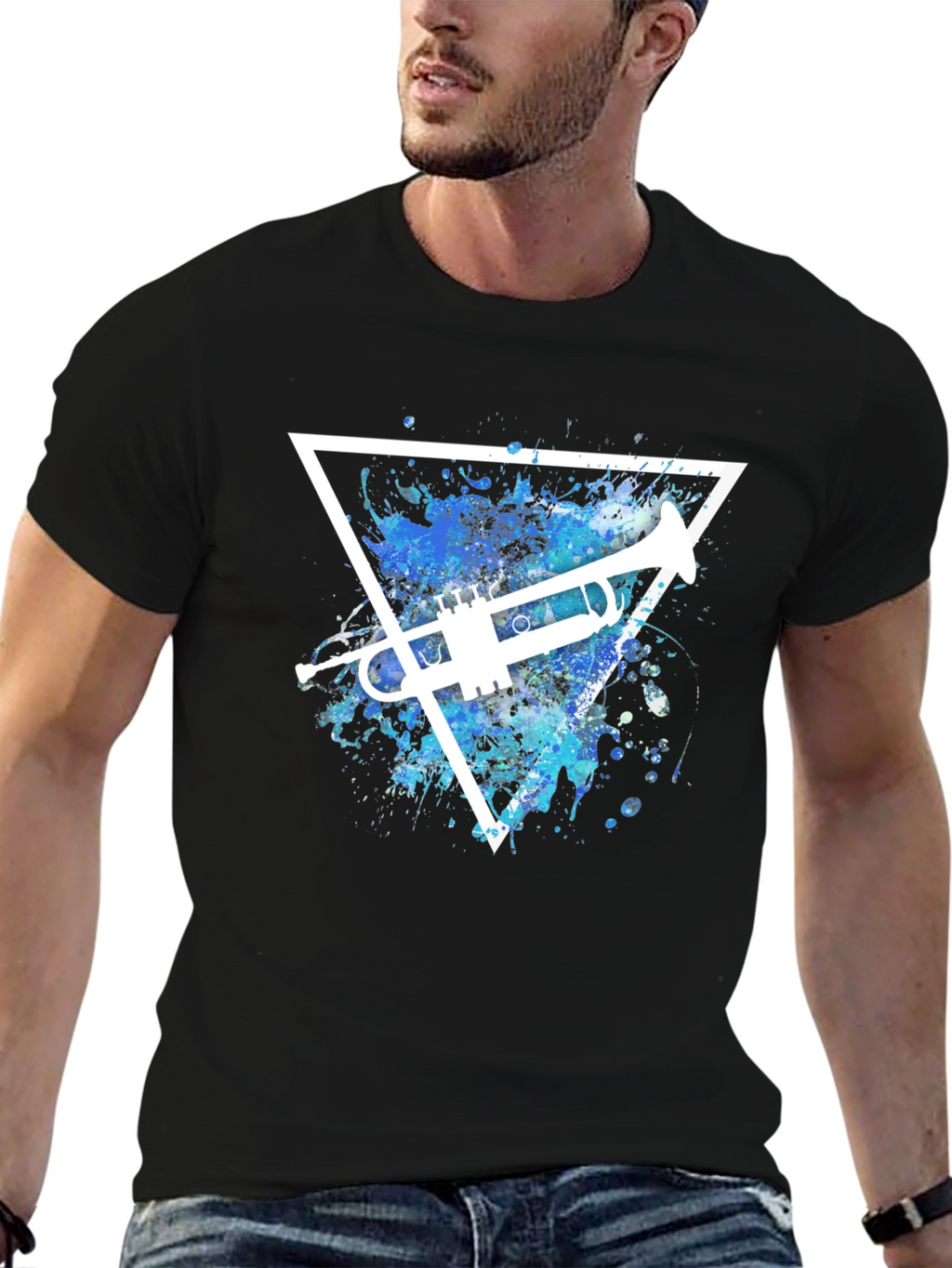 Trumpet Triangle Graphic T-Shirt - Music Lover Tee
