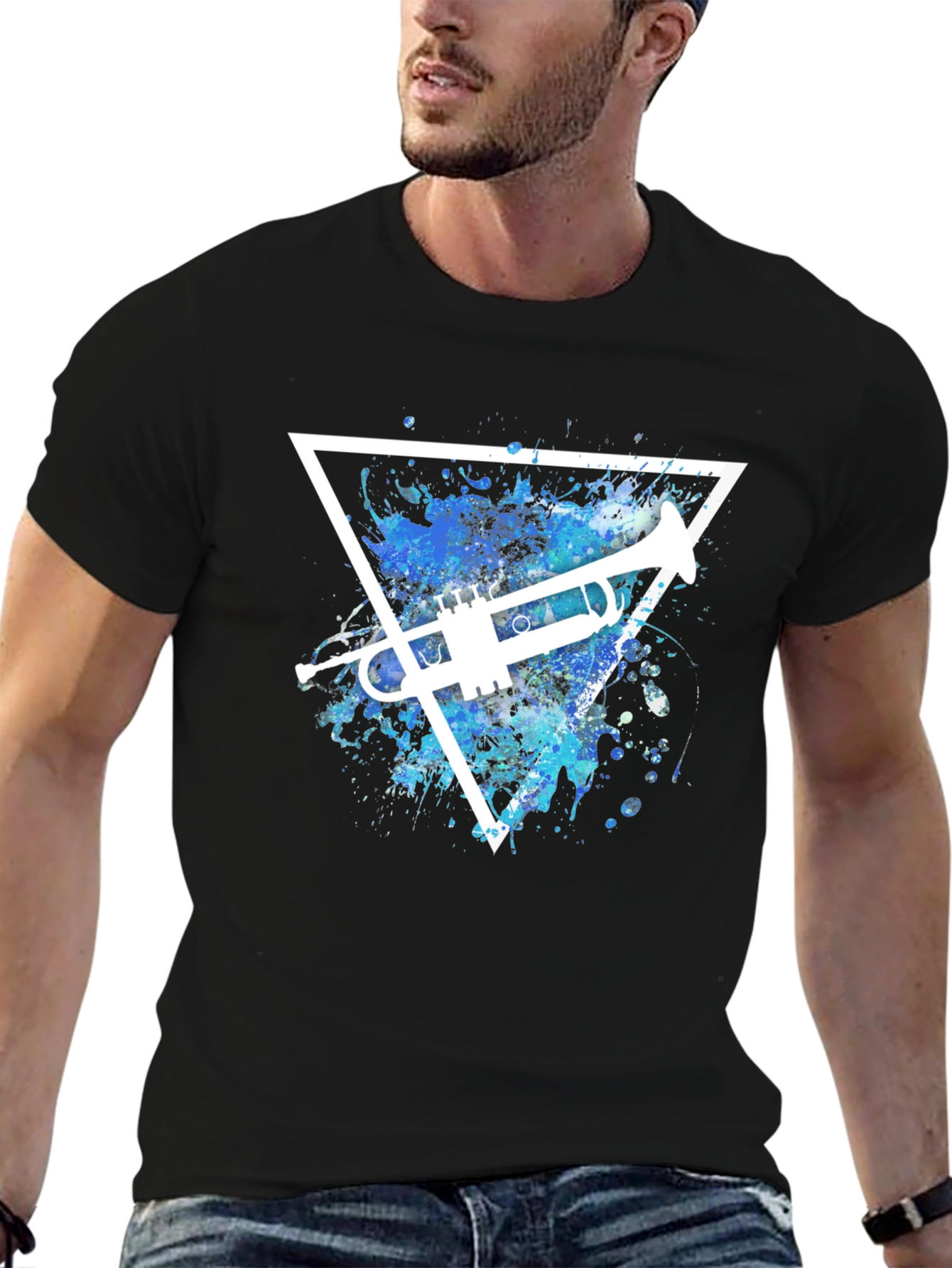 Trumpet Triangle Graphic T-Shirt - Music Lover Tee