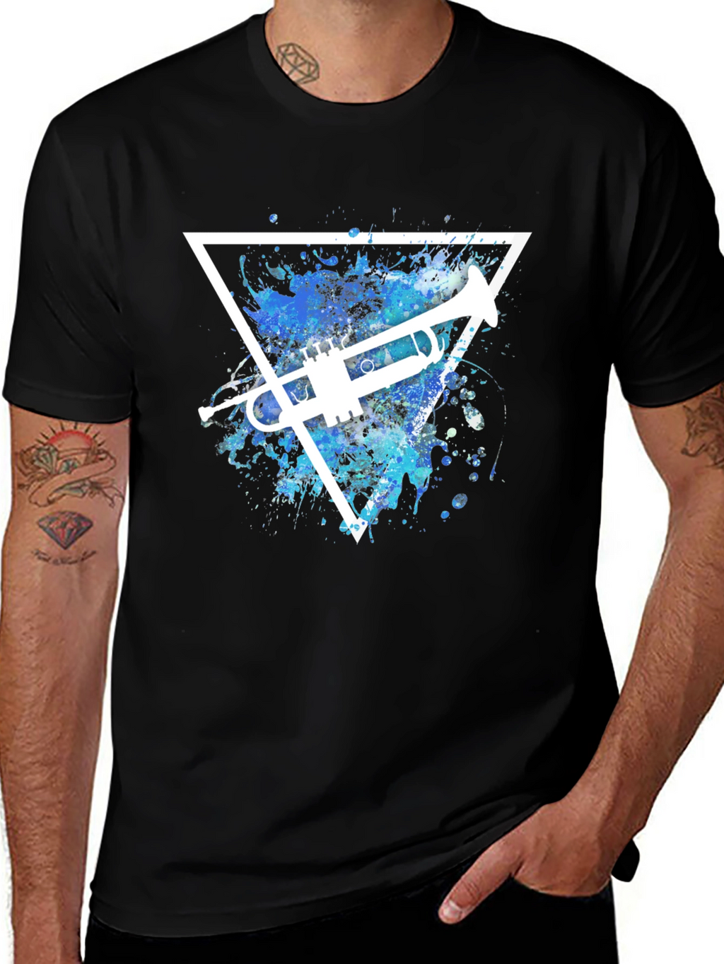 Trumpet Triangle Graphic T-Shirt - Music Lover Tee