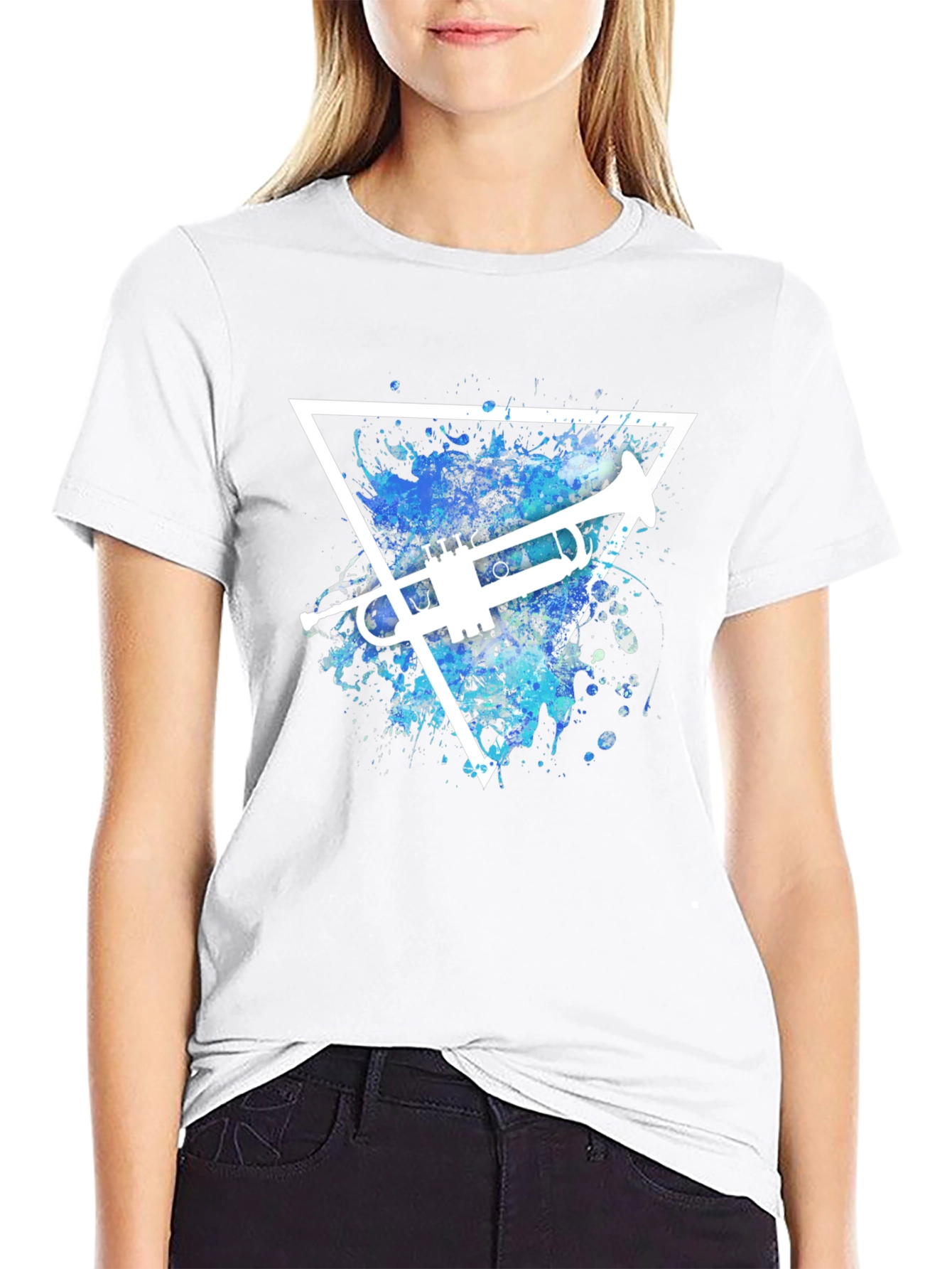 Trumpet Triangle Graphic T-Shirt - Music Lover Tee