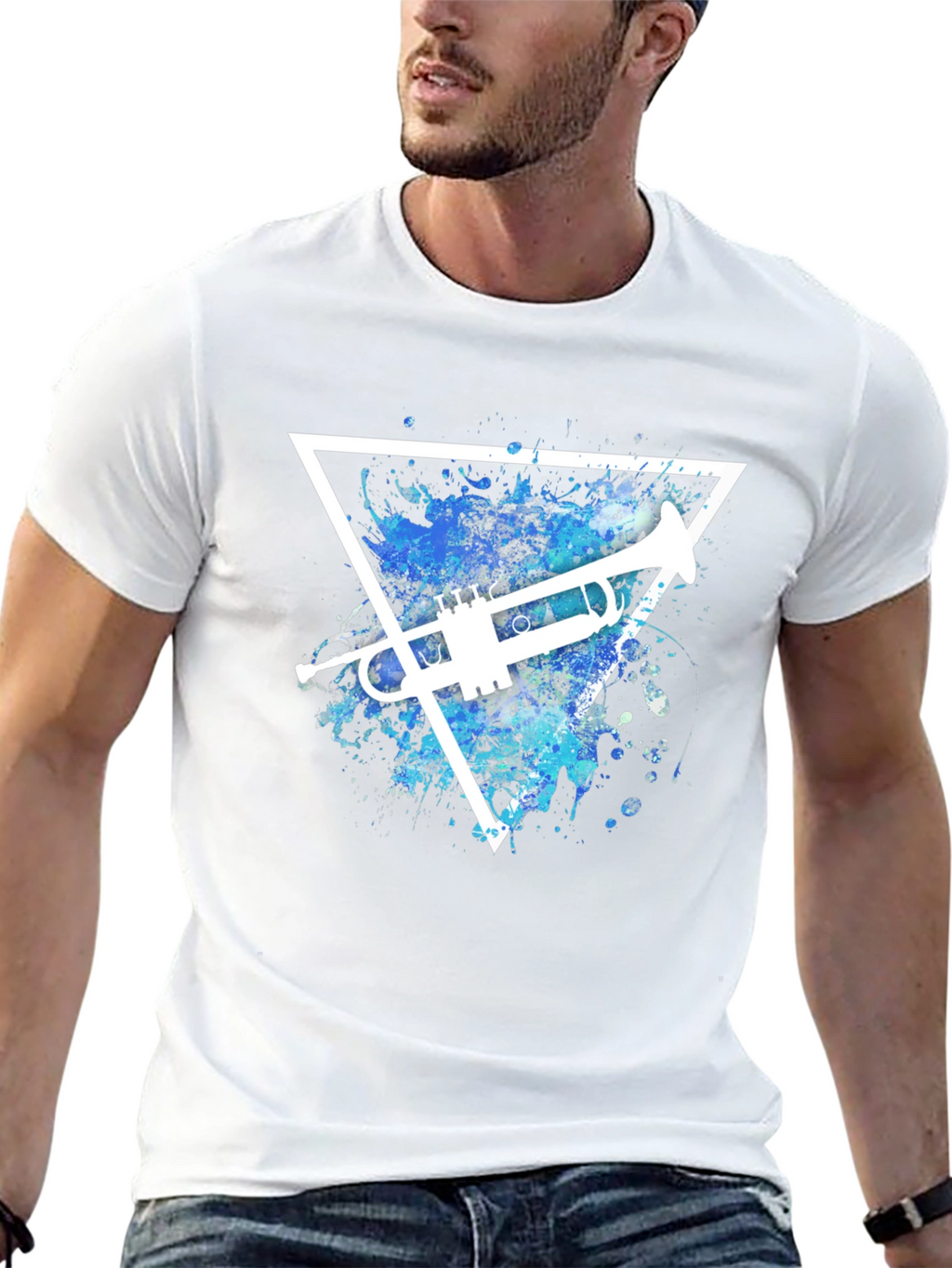 Trumpet Triangle Graphic T-Shirt - Music Lover Tee