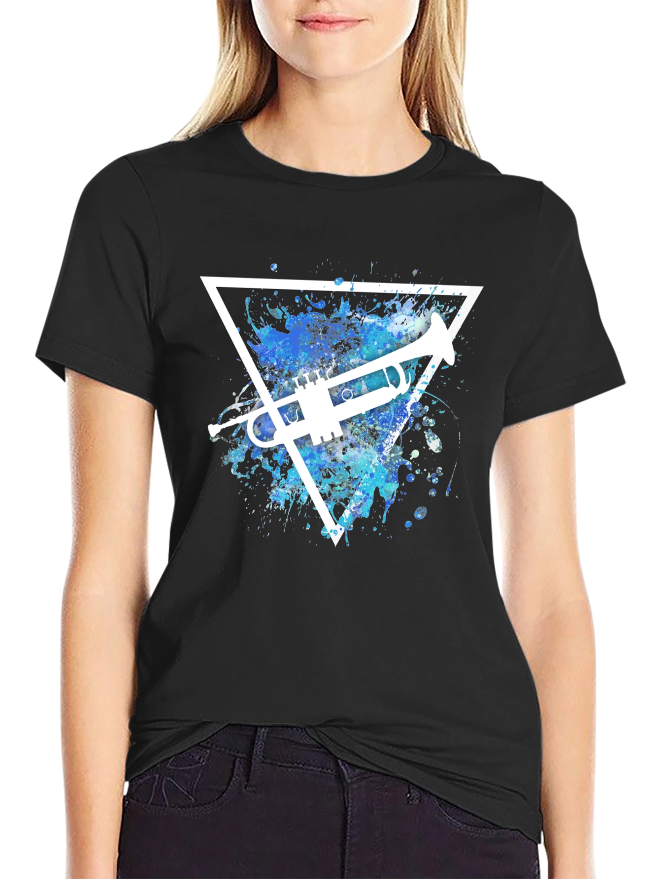 Trumpet Triangle Graphic T-Shirt - Music Lover Tee