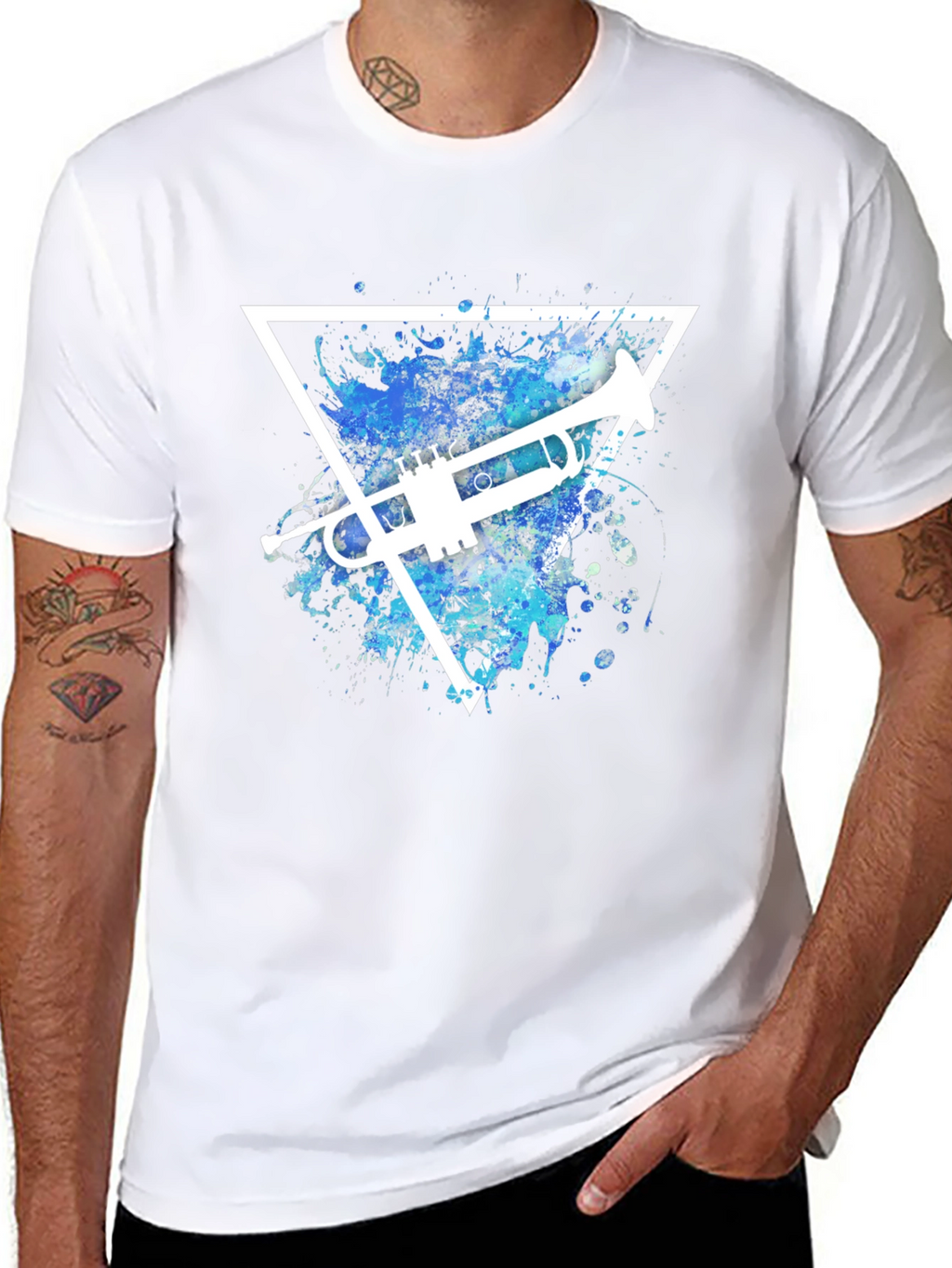 Trumpet Triangle Graphic T-Shirt - Music Lover Tee