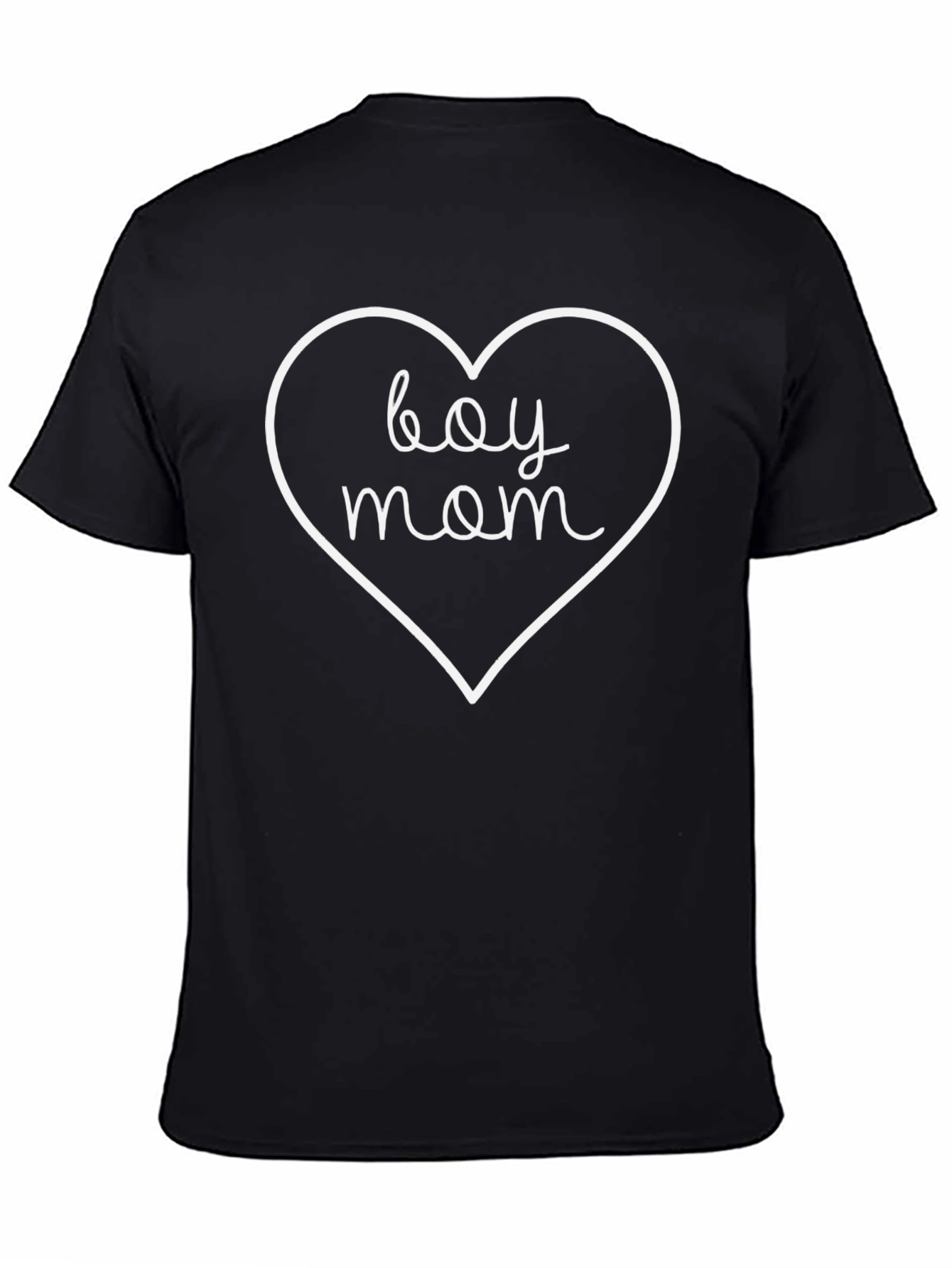 Boy Mom Heart Graphic Tee - Black Casual T-Shirt